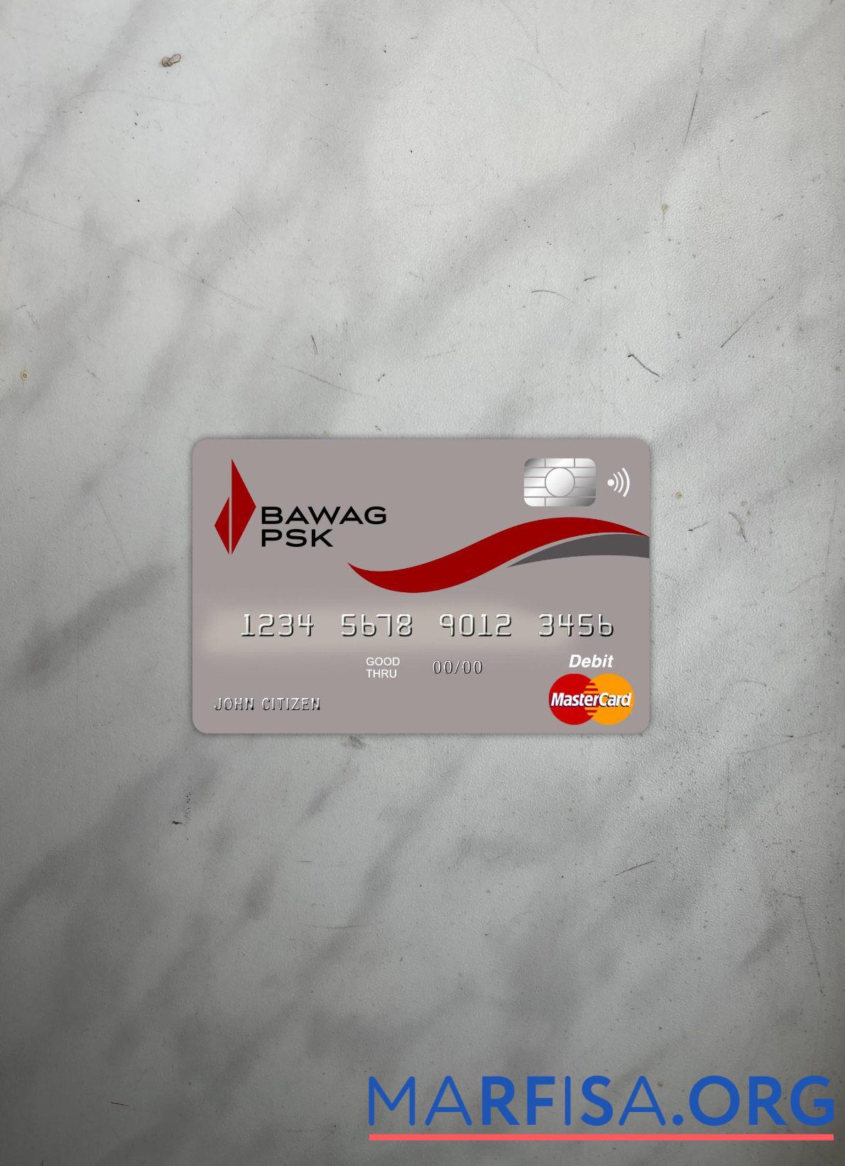 Blank Austria Bawag PSK bank master card photolook front real example